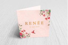 Vogel met roze bloemen Vogel met roze bloemen